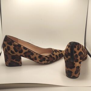 J.Crew Leopard Calf Hair Block Heels